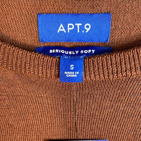 NWT S Apt.9 Crewneck‎ Merino Sweater Gray Rust Blue Men’s - Picture 7 of 11